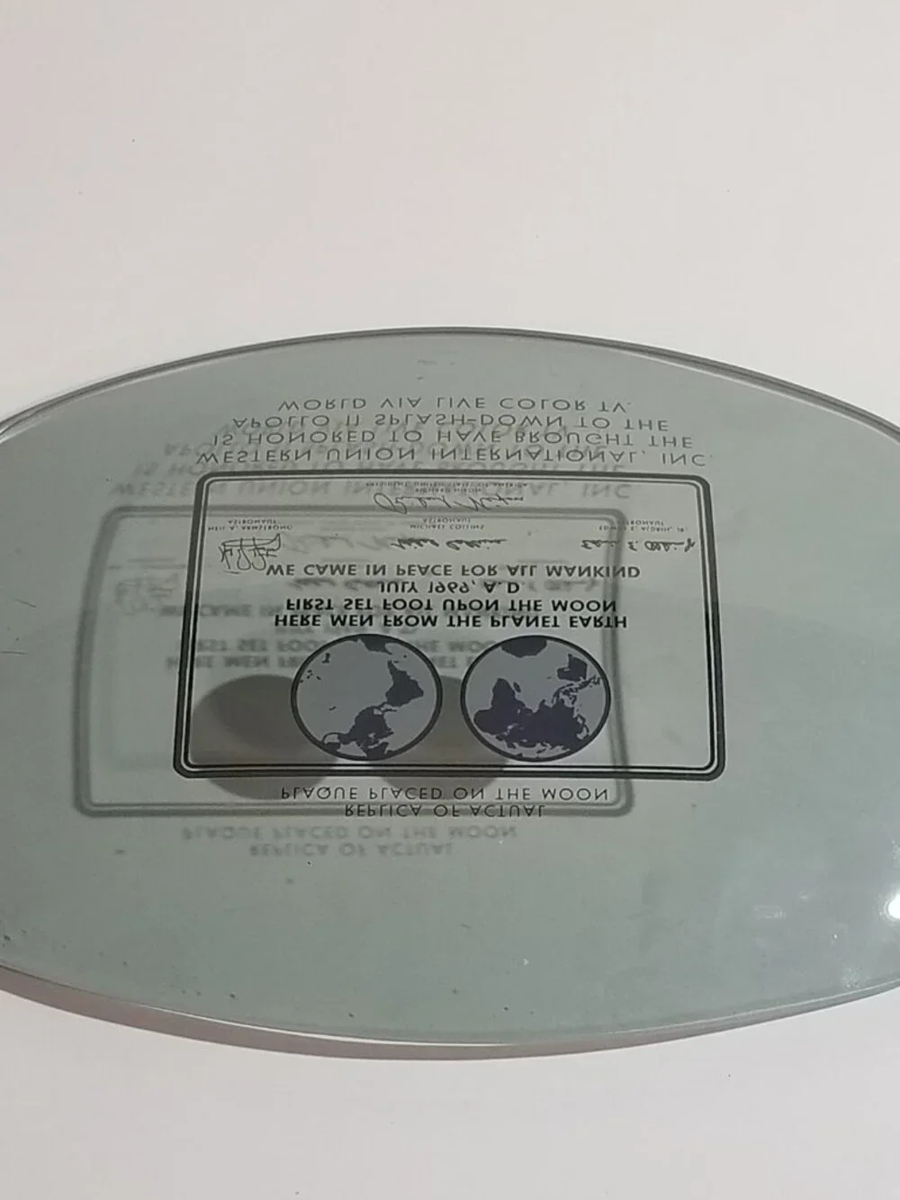 Vintage Apollo 11 Moon Landing Western Union Commemorative Dish 1969 NASA